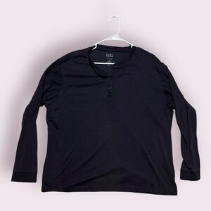 Croft & Barrow Men’s Long Sleeve Henley Easy Care Size XL Black